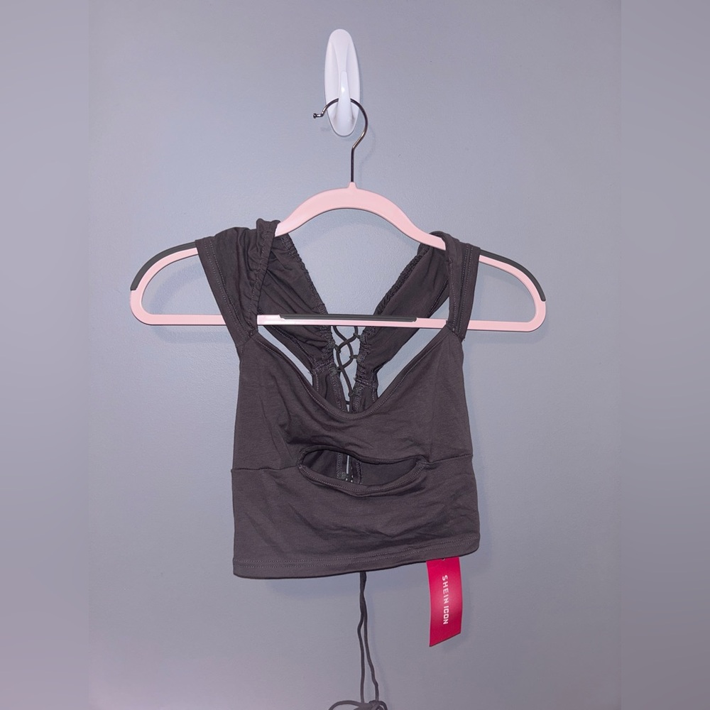 SHEIN Cropped Cutout Lace Up Tank